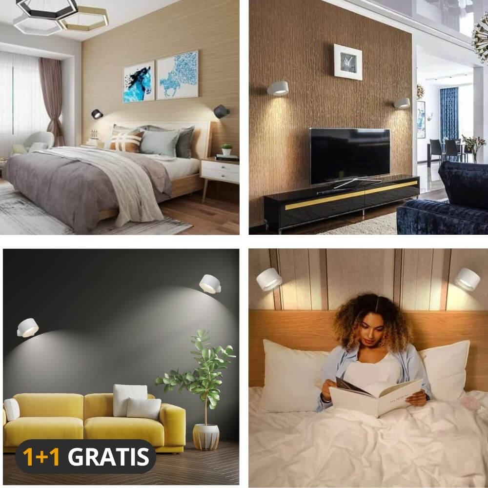 Trendy draadloze wandlamp (tijdelijk 1+1 GRATIS)